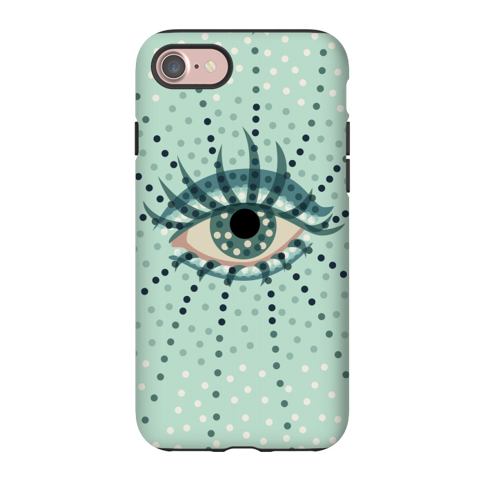 iPhone 7 StrongFit Beautiful Abstract Dotted Blue Eye by Boriana Giormova