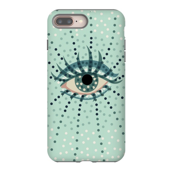 iPhone 7 plus StrongFit Beautiful Abstract Dotted Blue Eye by Boriana Giormova