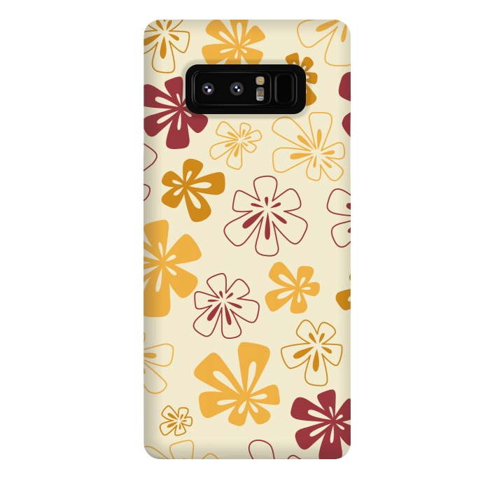 Galaxy Note 8 StrongFit Gold Funky Flowers by Paula Ohreen