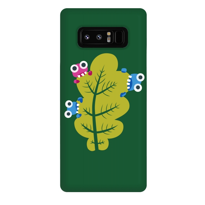 Galaxy Note 8 StrongFit Cute Cartoon Bugs Eat Green Leaf by Boriana Giormova