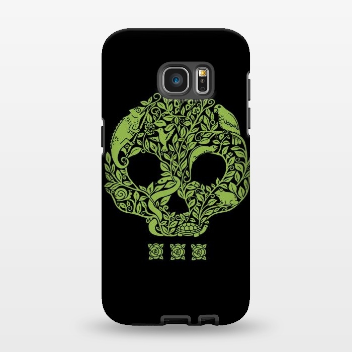 Galaxy S7 EDGE StrongFit Green Skull by Coffee Man