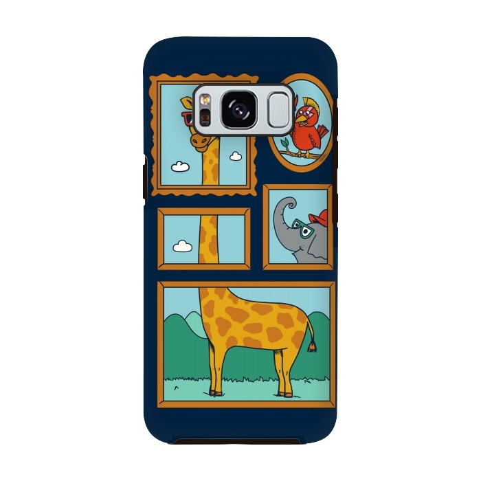 Galaxy S8 StrongFit Portrait of Animals Blue by Coffee Man