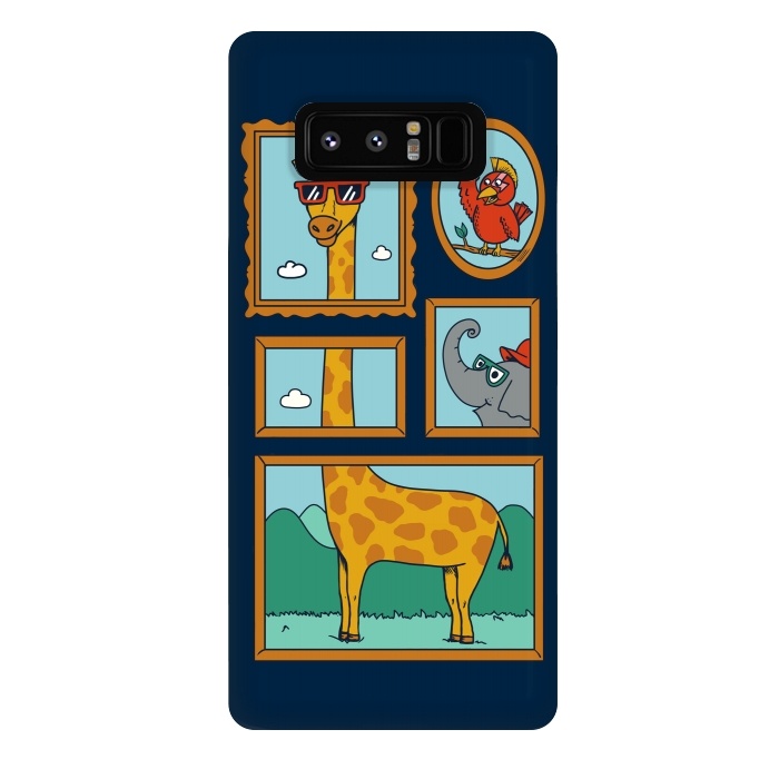Galaxy Note 8 StrongFit Portrait of Animals Blue by Coffee Man