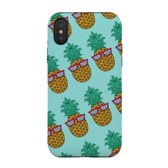 iPhone Xs / X StrongFit Floral Pineapple pattern by Coffee Man