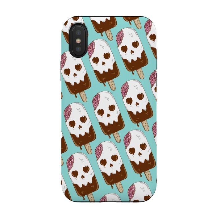 iPhone Xs / X StrongFit Skull Ice Cream Pattern by Coffee Man