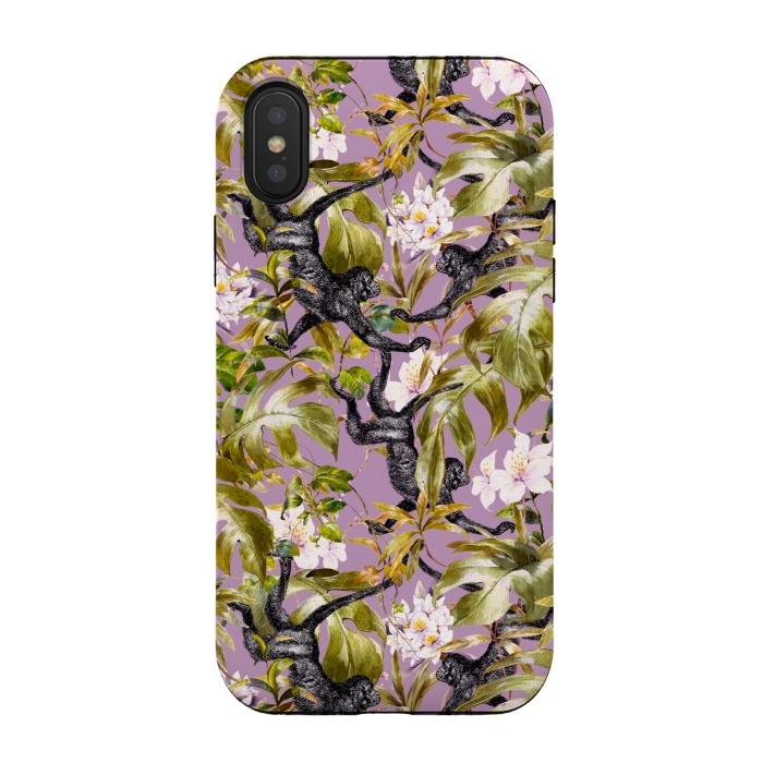 iPhone Xs / X StrongFit Monkeys in the flowery jungle II by Mmartabc