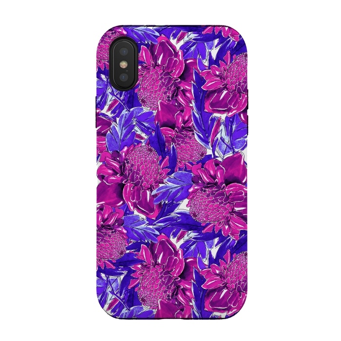 iPhone Xs / X StrongFit Ultra violet proteas meadow by Mmartabc