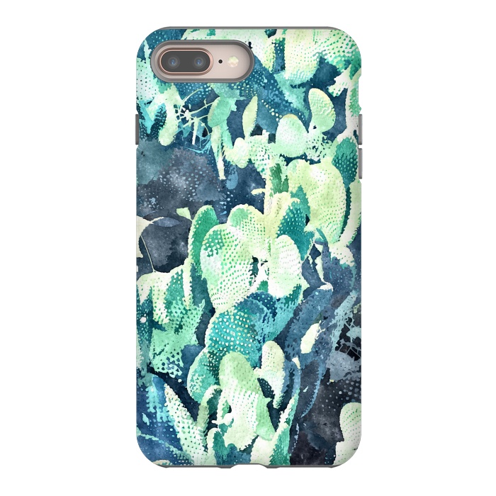 iPhone 7 plus StrongFit Watercolor Cactus v3 by Uma Prabhakar Gokhale