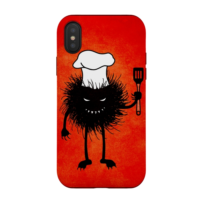 iPhone Xs / X StrongFit Evil Bug With Chef Hat Loves To Cook by Boriana Giormova