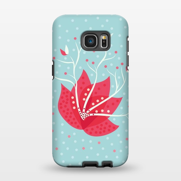 Galaxy S7 EDGE StrongFit Exotic Pink Winter Flower by Boriana Giormova