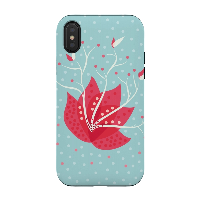 iPhone Xs / X StrongFit Exotic Pink Winter Flower by Boriana Giormova