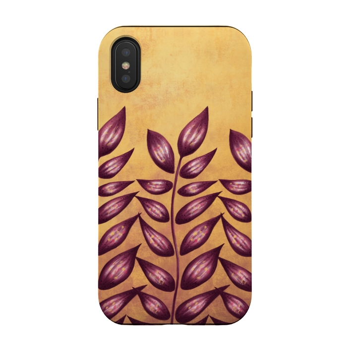 iPhone Xs / X StrongFit Abstract Plant With Purple Leaves by Boriana Giormova