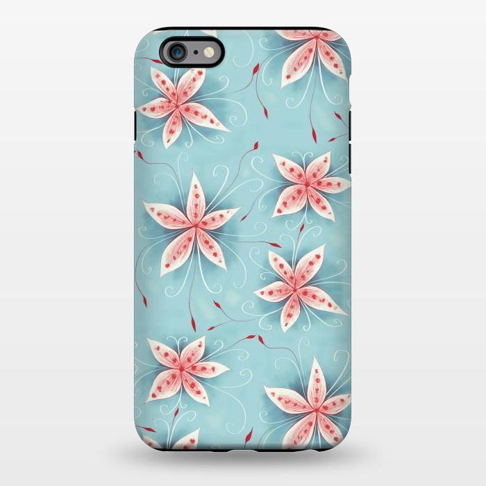 iPhone 6/6s plus StrongFit Beautiful Abstract Flowers In Red And White by Boriana Giormova