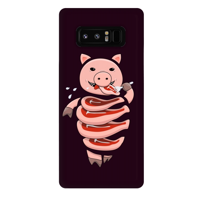 Galaxy Note 8 StrongFit Dark Hungry Self Eating Cut In Steaks Pig by Boriana Giormova