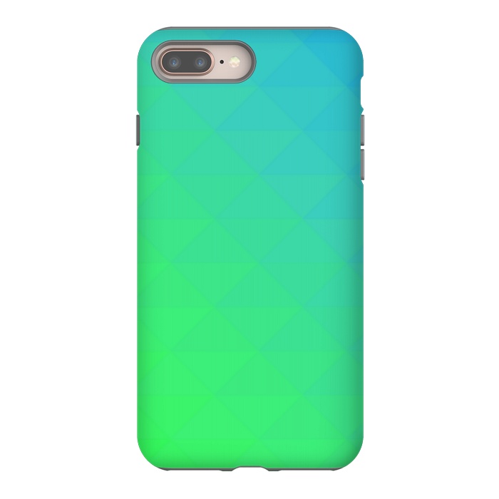 iPhone 7 plus StrongFit blue green triangle pattern by MALLIKA