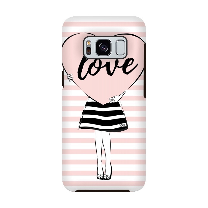 Galaxy S8 StrongFit Pink Heart Love by Martina