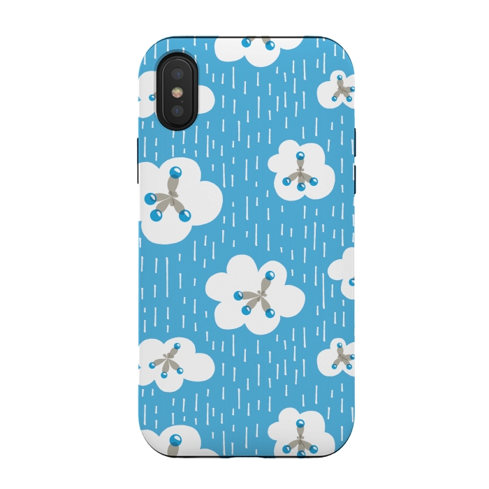 iPhone Xs / X StrongFit Clouds And Methane Molecules Blue Chemistry Geek by Boriana Giormova