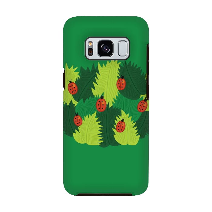 Galaxy S8 StrongFit Green Leaves And Ladybugs In Spring by Boriana Giormova