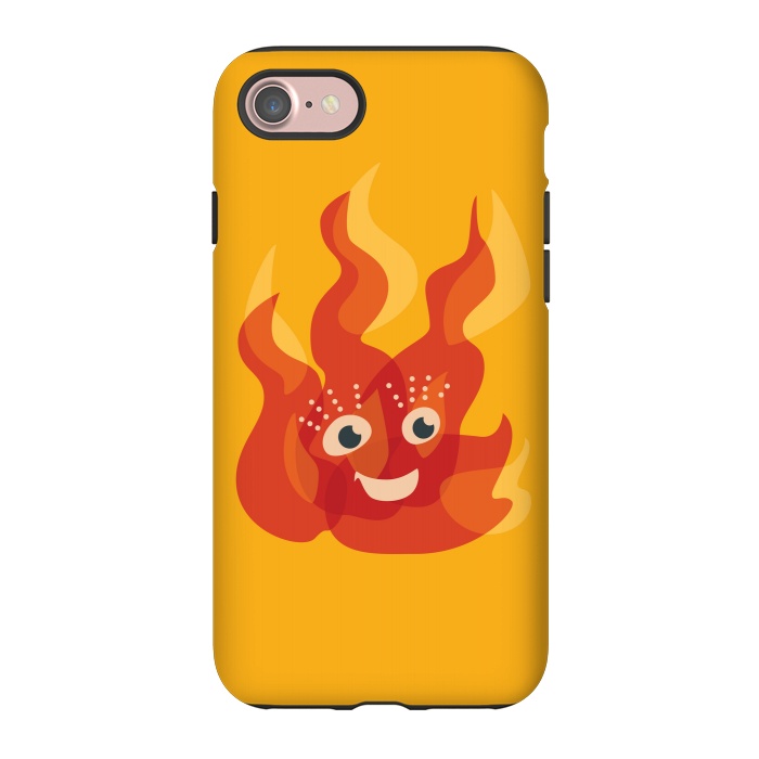 iPhone 7 StrongFit Happy Burning Fire Flame Character by Boriana Giormova