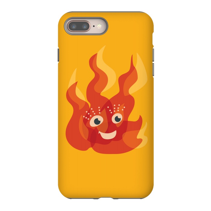 iPhone 7 plus StrongFit Happy Burning Fire Flame Character by Boriana Giormova