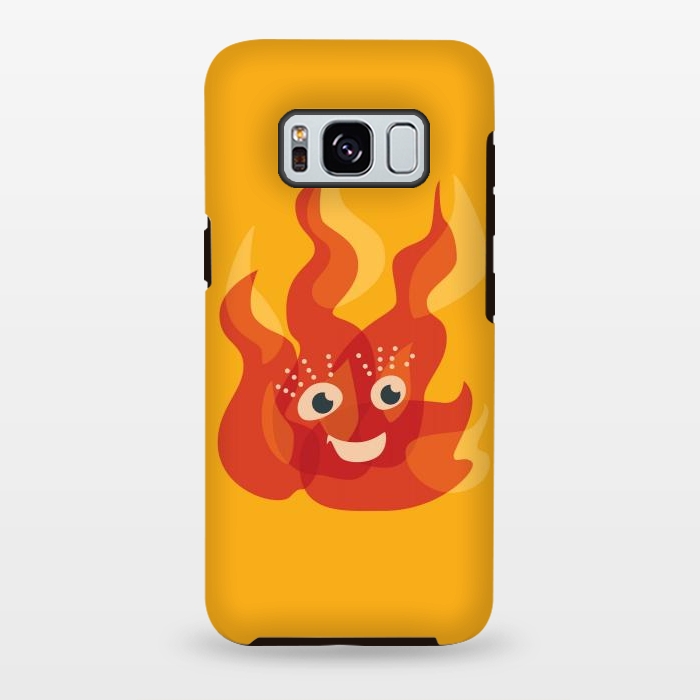 Galaxy S8 plus StrongFit Happy Burning Fire Flame Character by Boriana Giormova