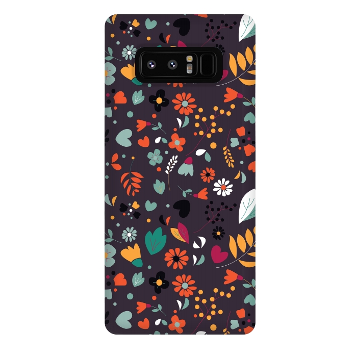 Galaxy Note 8 StrongFit Bohemian Floral Dark by Jelena Obradovic