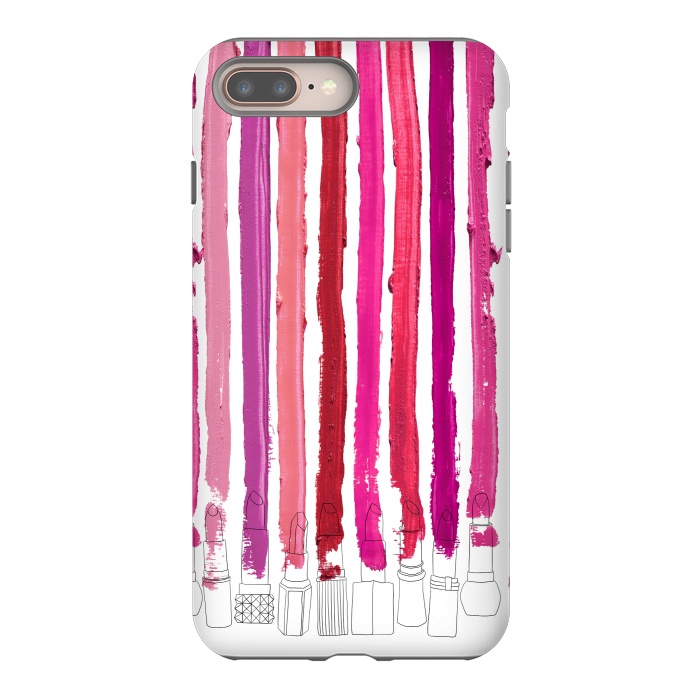 iPhone 7 plus StrongFit Lipstick Stripes by Notsniw