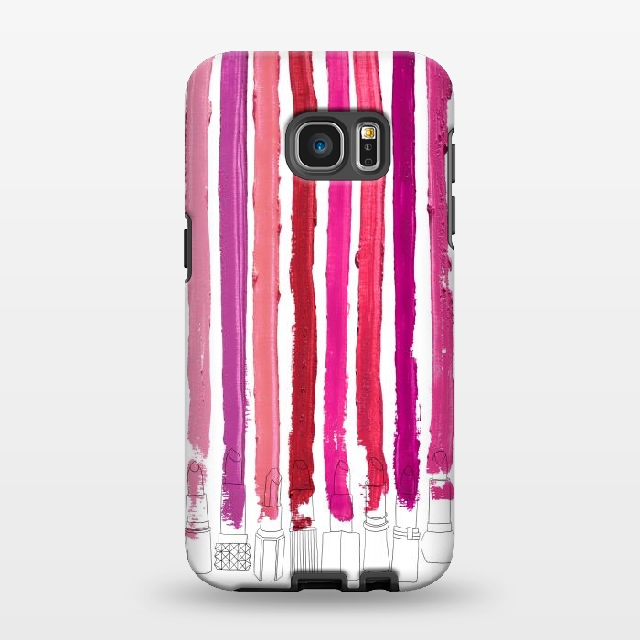 Galaxy S7 EDGE StrongFit Lipstick Stripes by Notsniw