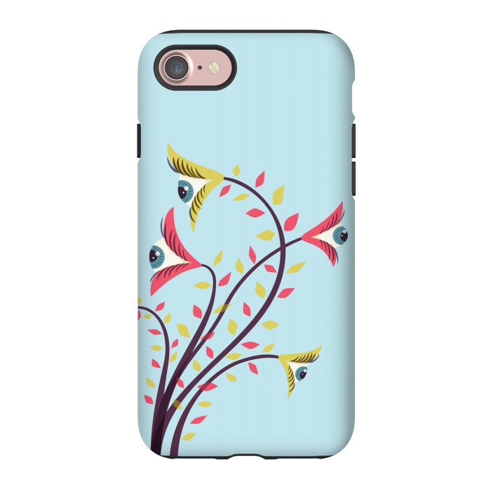 iPhone 7 StrongFit Weird Colorful Watching Eyes Flowers by Boriana Giormova