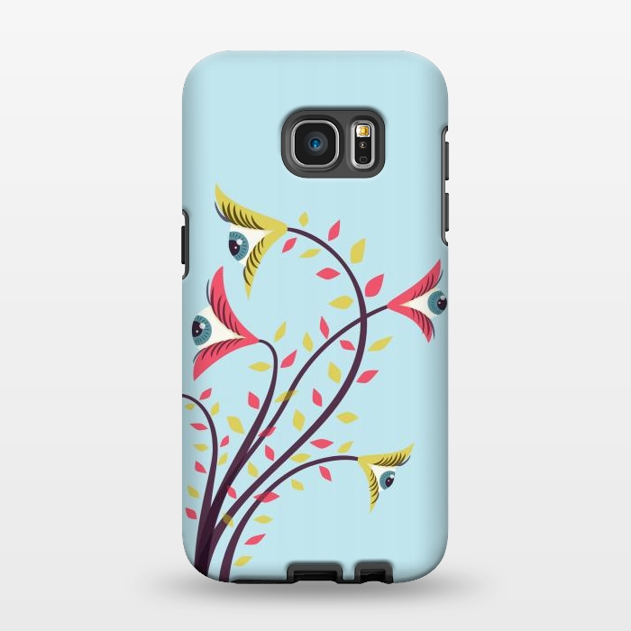 Galaxy S7 EDGE StrongFit Weird Colorful Watching Eyes Flowers by Boriana Giormova