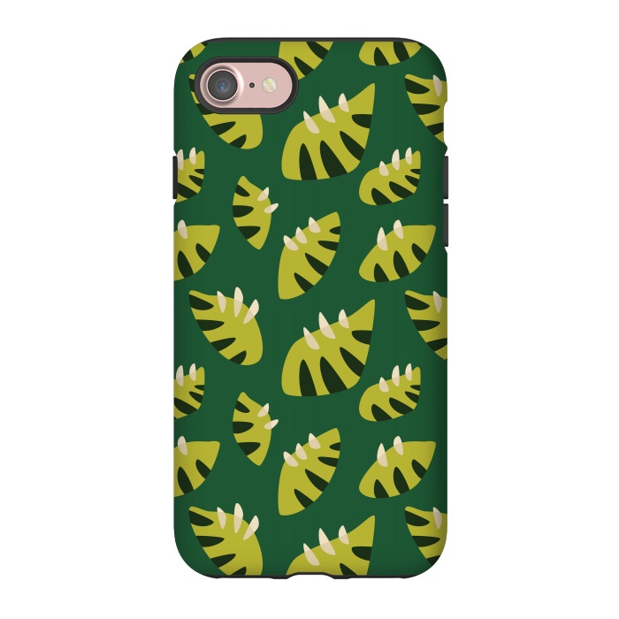 iPhone 7 StrongFit Clawed Abstract Green Leaf Pattern by Boriana Giormova