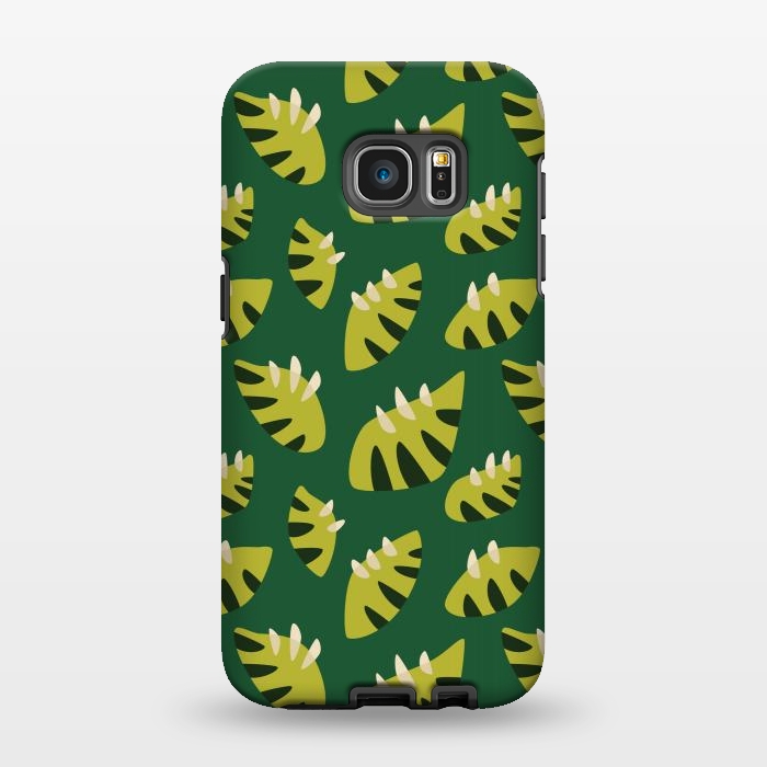 Galaxy S7 EDGE StrongFit Clawed Abstract Green Leaf Pattern by Boriana Giormova