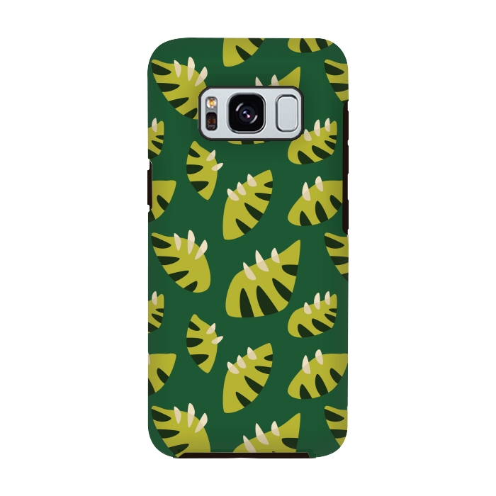 Galaxy S8 StrongFit Clawed Abstract Green Leaf Pattern by Boriana Giormova