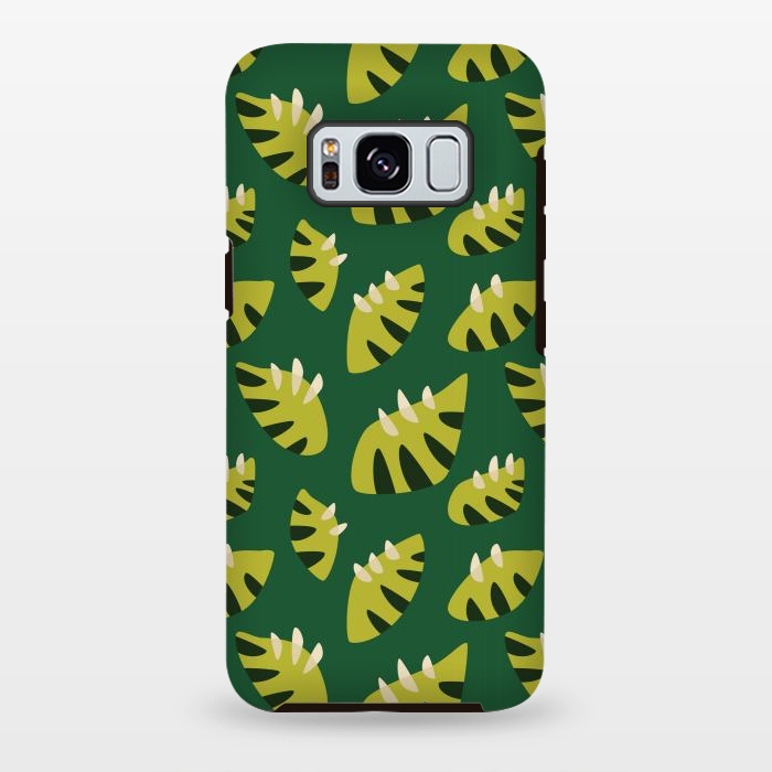 Galaxy S8 plus StrongFit Clawed Abstract Green Leaf Pattern by Boriana Giormova