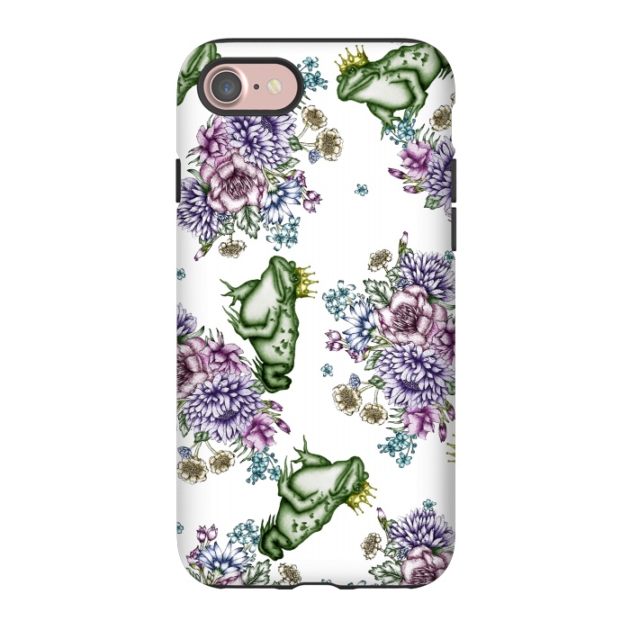 iPhone 7 StrongFit Frog Prince Floral Pattern by ECMazur 