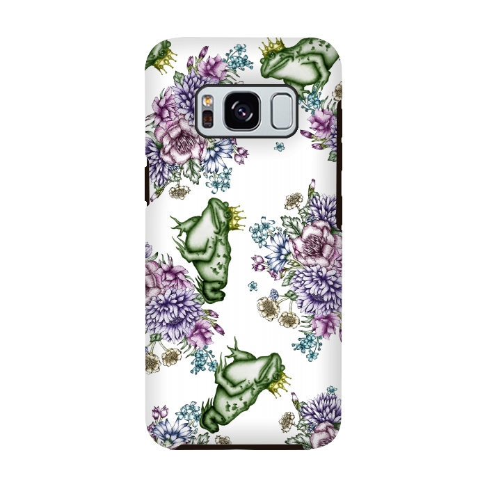 Galaxy S8 StrongFit Frog Prince Floral Pattern by ECMazur 