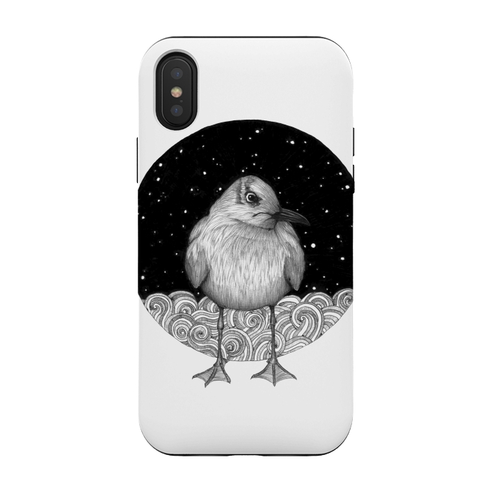 iPhone Xs / X StrongFit Seagull on a Starry Night by ECMazur 