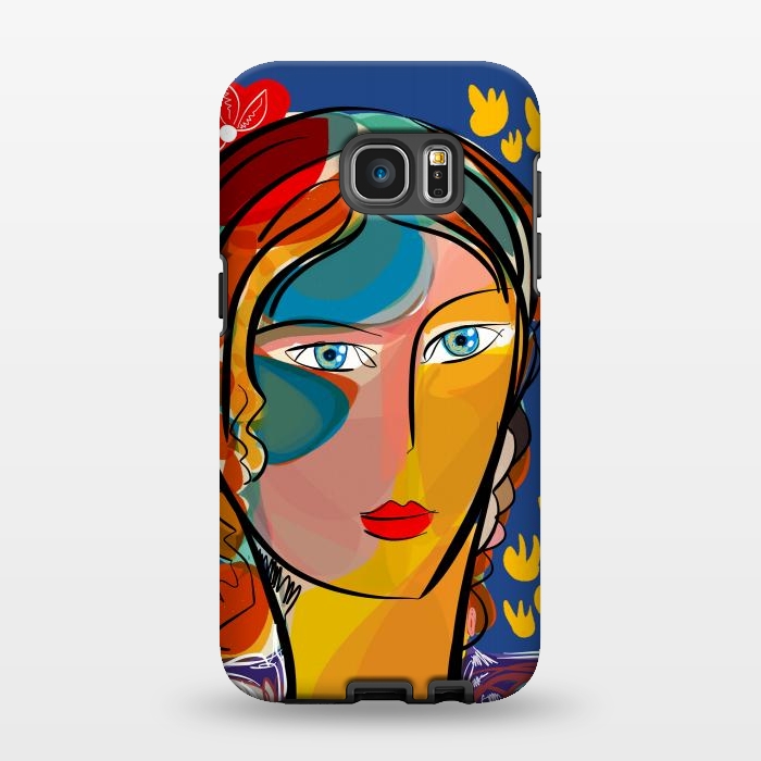 Galaxy S7 EDGE StrongFit French Flower Pop Art Girl  by Emmanuel Signorino