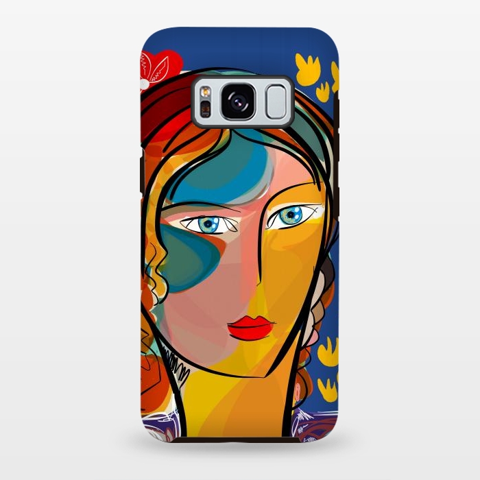 Galaxy S8 plus StrongFit French Flower Pop Art Girl  by Emmanuel Signorino