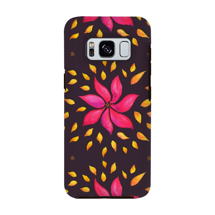 Galaxy S8 StrongFit Watercolor Abstract Pink Flower by Boriana Giormova
