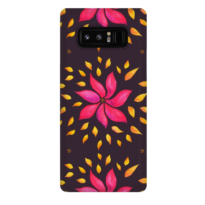 Galaxy Note 8 StrongFit Watercolor Abstract Pink Flower by Boriana Giormova