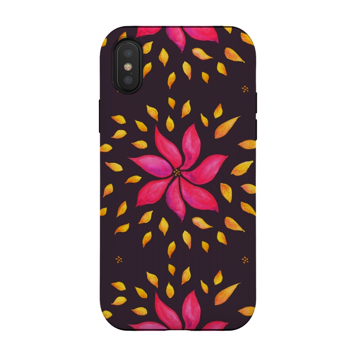 iPhone Xs / X StrongFit Watercolor Abstract Pink Flower by Boriana Giormova