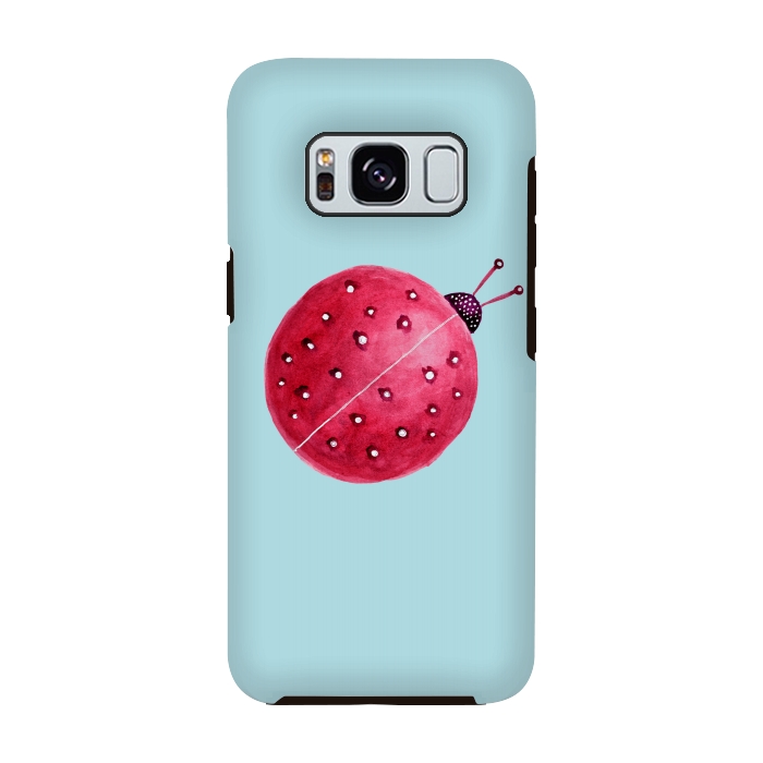 Galaxy S8 StrongFit Pretty Spherical Abstract Watercolor Ladybug by Boriana Giormova