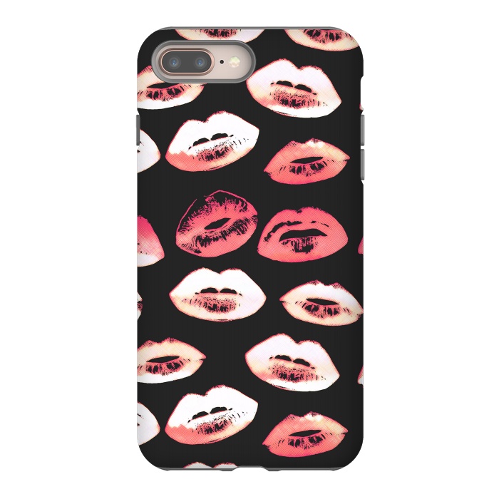 iPhone 7 plus StrongFit Red pink lipstick kisses by Oana 