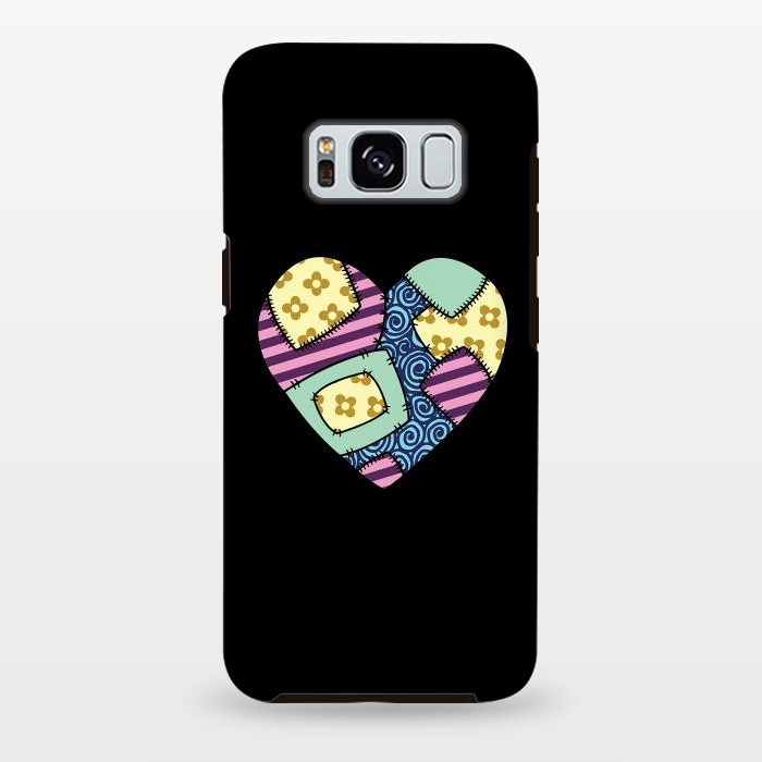 Galaxy S8 plus StrongFit Patchwork heart by Laura Nagel