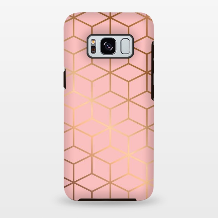 Galaxy S8 plus StrongFit Pink & Gold Geometry 011 by Jelena Obradovic