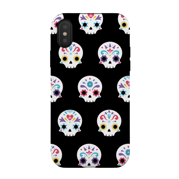 iPhone Xs / X StrongFit Cute sugar skull  by Laura Nagel