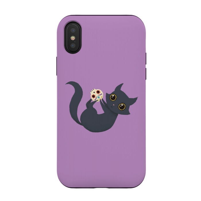 iPhone Xs / X StrongFit Kitty sugar skull by Laura Nagel
