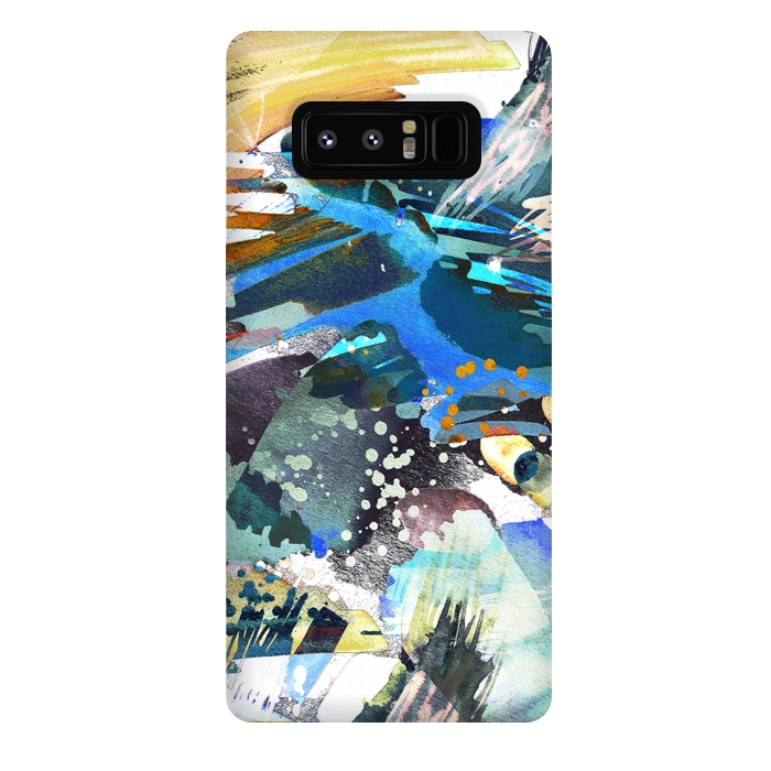 Galaxy Note 8 StrongFit Abstract watercolor splatter and brushstrokes by Oana 