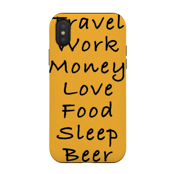 iPhone Xs / X StrongFit travel work money love food sleep by MALLIKA